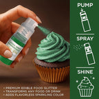 Bakell - Classic Green Tinker Dust (4g, 1x Mini Spray Pump) Edible Glitter for Food, Desserts, and Beverages!