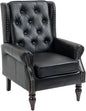 Mid-Century Wingback Chair, PU Leather Accent Chair Armchair by Lin-Utrend