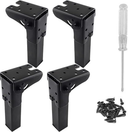 4Pcs Folding Table Furniture Legs 5.5 Inch, Heavy Duty Metal Hairpin Table Legs by LifCratms