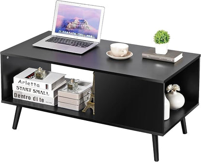 ZenStyle Mid Century Modern Coffee Table, Wooden Retro Coffee Table - Image 7