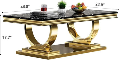 Henf 47" Marble Coffee Table - Image 2