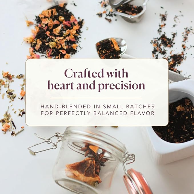 Citrus Mint Green Tea – Refreshing Loose Leaf Blend with Green Tea, Orange, Lemon, Lemongrass and Spearmint – Low Caffeine – Hot or Iced – 60 to 80 Cups – No Added Sugar – Hand Crafted in USA - Plum Deluxe