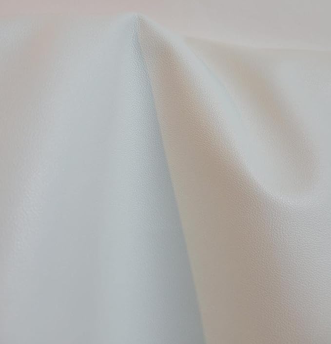 White Soft Faux Vegan PU Leather by The Yard Synthetic Pleather 0.9 mm Nappa - Image 2