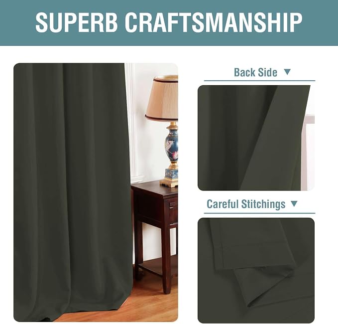 H.VERSAILTEX Blackout Patio Curtains 100 x 96 Inches - Image 3
