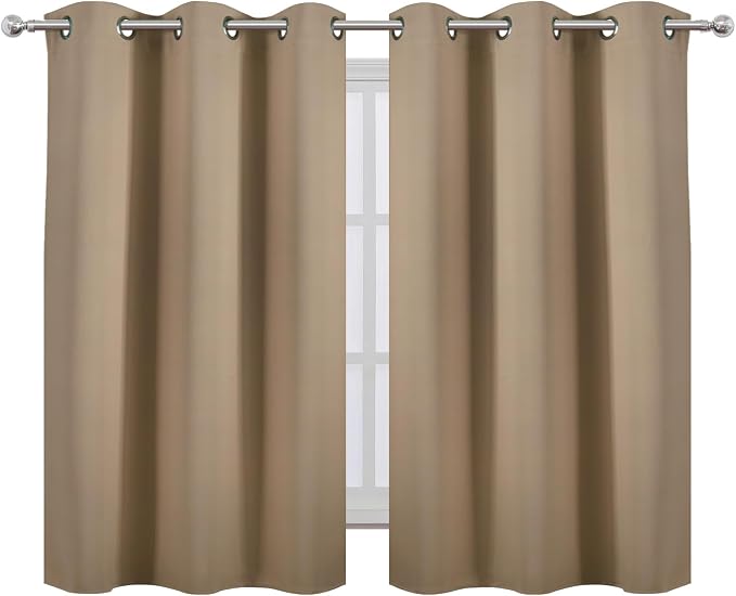 Natural Blackout Curtains/38 x 54 Inch/Set of Two Panels Grommet Living Room - Image 2