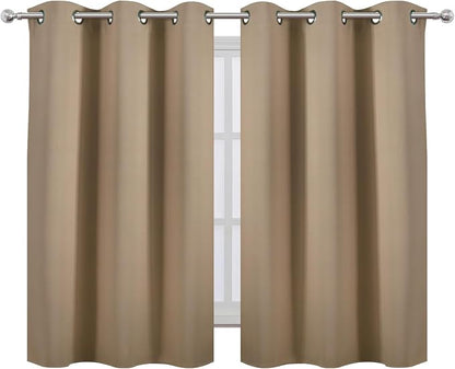 Natural Blackout Curtains/38 x 54 Inch/Set of Two Panels Grommet Living Room - Image 2