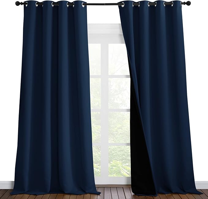 NICETOWN 100% Blackout Curtains 102 inches Long, Noise Reduction Window by NICETOWN