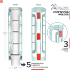STORAGENIE K Cup Holder for Keurig, Coffee pod Storage, Side Mount | Wall Mount, Perfect for Small Counters (2 Rows/For 10 K Cups, OASIS BLUE)