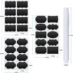 Chalkboard Labels - 180pcs Waterproof Reusable Blackboard Stickers with 2 Free Erasable White Chalk Marker, Mini Decorative Chalk Labels for Jars Containers Kitchen Home Pantry Office