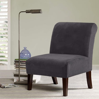 H.VERSAILTEX Armless Accent Chair Covers Thick Velvet Armless Chair Slipcovers - Image 2