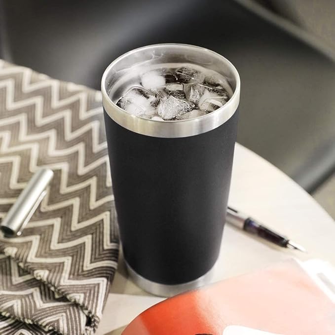 DOMICARE 20oz Stainless Steel Tumbler Bulk with Lid, Double Wall Vacuum Insulated Travel Mug, Powder Coated Coffee Cup (Mix, 12)