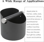 Italian Espresso Tapping Box, Stainless Steel Coffee Grinding Tapping Box, With Detachable Tapping Rod And Anti Slip Rubber Base (Black-S)