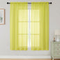 Sheer Curtains 63 Inch Length 2 Panels Set by WelvetBLK