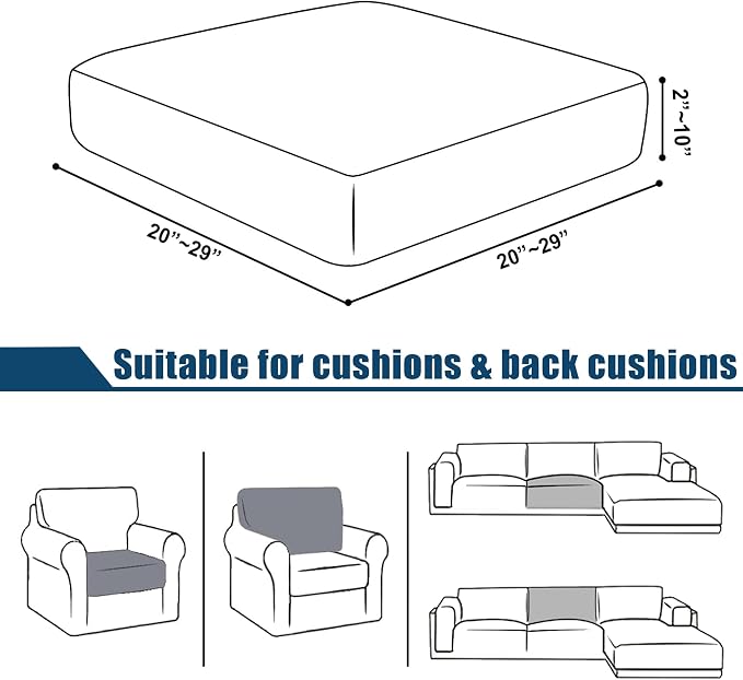 Water Repellent Sofa Cushion Cover, Stretch Sectional Couch Covers Separete - Image 5