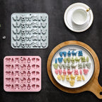 Baby Chocolate Mold Set Silicone Baking Molds with Footprint, Stroller, Reusable for Newborn Cakes, Diaper Party Treats Baby Favors - 2 Pack