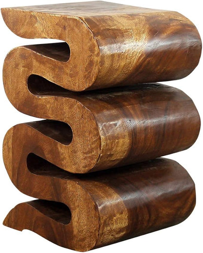 Haussmann Wood Wave Verve Accent Snake Table 12x14x20 in H Walnut Oil - Image 8