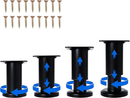 4 Pcs Adjustable Height Furniture Support Legs 3.15-4.72 inch, Metal Heavy Duty by Olldag