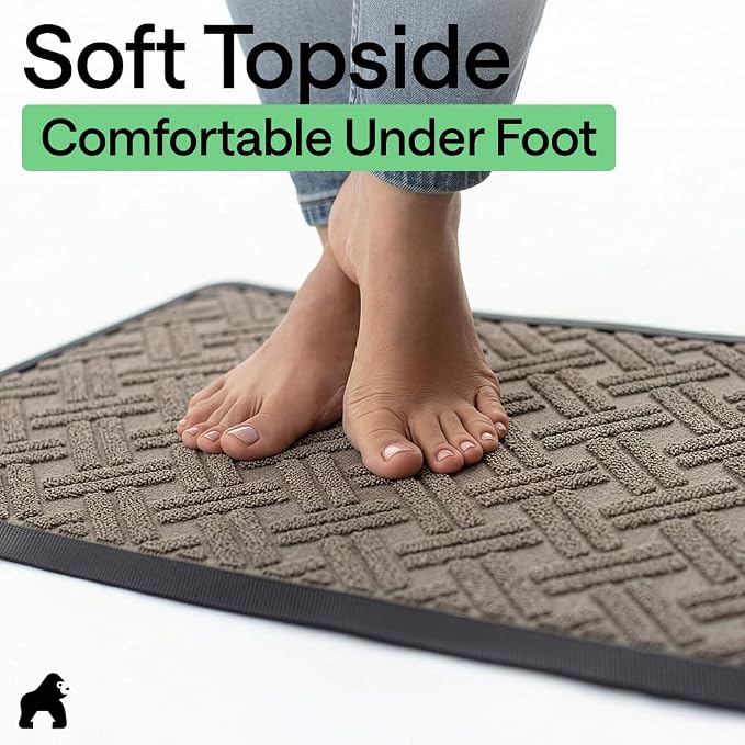 GORILLA GRIP 100% Waterproof All-Season WeatherMAX Doormat 35x23, US Designed - Image 9