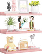 RYOFOBETTO Pink and White Floating Shelves, Kawaii Room Decor Wall Shelves by RYOFOBETTO