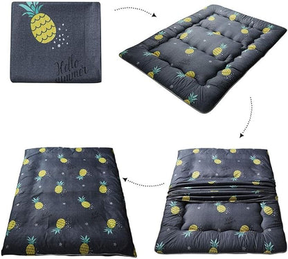 MAXYOYO Grey Pineapple Japanese Floor Futon Mattress, Tatami Floor Mat Portable - Image 6