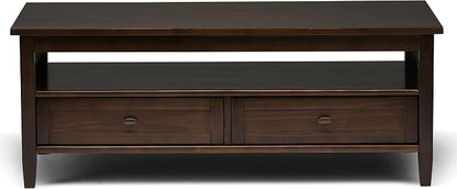 SIMPLIHOME Warm Shaker Solid Wood Transitional-Style 48-inch Wide Coffee Table - Image 3