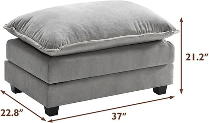 Ihanherry Ottoman for Modular Sectional Cloud Couch, Chenille Deep Seat Sofa - Image 3
