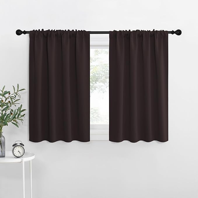 NICETOWN RV Blackout Curtains for Camper Windows, Toffee Brown, Short Blackout by NICETOWN