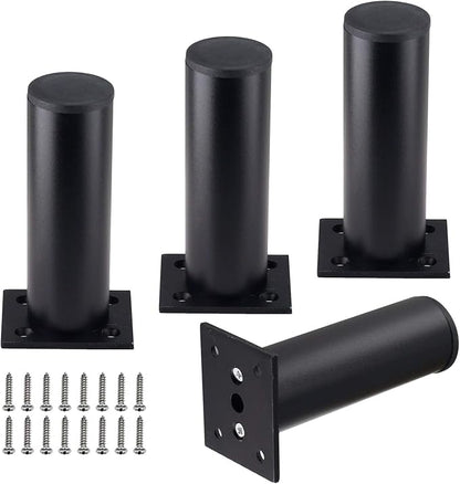 Set of 4 Furniture Legs 4.7 Inch, Adjustable Aluminum Alloy Cabinet Legs by Kyuionty