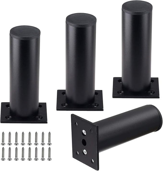 Set of 4 Furniture Legs 4.7 Inch, Adjustable Aluminum Alloy Cabinet Legs by Kyuionty