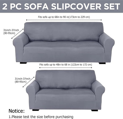 Peryiter 2 Pcs Sofa Covers Couch and Loveseat Covers Set Stretch Sofa Slipcover - Image 2