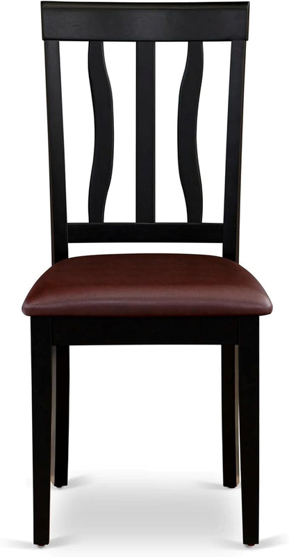 East West Furniture ANC-BLK-LC Antique Dining Room Chairs - Image 4