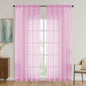 Light Pink Sheer Curtains 84 Inches Long 2 Panels Set, Light Filtering Sheer by OVZME