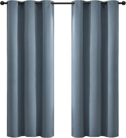 Yakamok Room Darkening Curtains 42x72 inch Length Stone Blue-Living Room | 2 by Yakamok