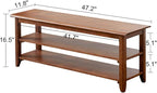 XKZG Storage Bench Wooden Shoe Rack Bench Rustic Solid Wood Entryway Bench (Brown,47.2")