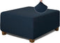 NeColorLife Square Ottoman Cover Jacquard Fabric Slipcover Thick Stretchable by NeColorLife