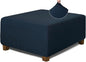 NeColorLife Square Ottoman Cover Jacquard Fabric Thick Stretchable Slipcover by NeColorLife