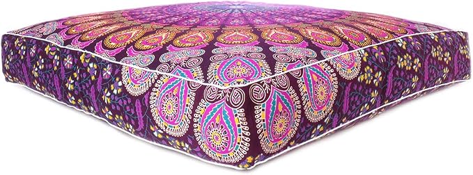 Mandala Floor Pillow Cover Meditation Cushion Seating Throw Hippie Round - Image 3