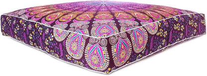 Mandala Floor Pillow Cover Meditation Cushion Seating Throw Hippie Round - Image 3