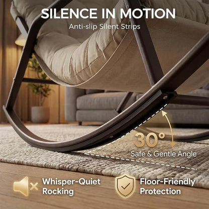 RADIATA 2pcs Rocking Lounge Chair, Indoor Outdoor Reclining Lounger - Image 5