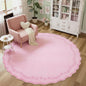 GarveeHome Round Rugs 6ft Scalloped Washable Circle Rug by GarveeHome