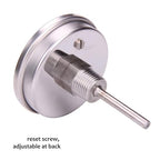 MEASUREMAN Fully Stainless Steel Pot, Kettle, Brewing Bimetal Thermometer, 3" Dial, 2-1/2" Stem, 0-250 deg F/-20-120 deg C, -1% Accuracy, Adjustable, 1/2" NPT Back Mount