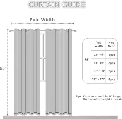 Blackout Curtains 66 x 95 inch/Light Beige Curtains Set of 2 Panels/Thermal - Image 4