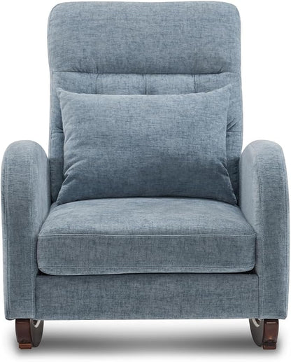 VINGLI Chenille Low Seat Nursery Rocking Chair, Upholstered Comfy Rocker Glider - Image 7