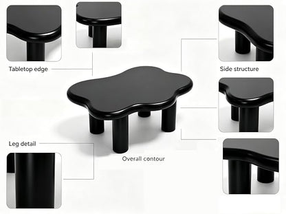 40" Cloud Coffee Table with 4 Round Table Legs, Modern Irregular Center Table - Image 7
