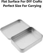 Metal Empty Boxes, Tin Boxes with Lid,Small Silver Tin Boxes,Stackable Organizer Containers,8PCS Storage Tin for Home Outdoor Active Storage Containers