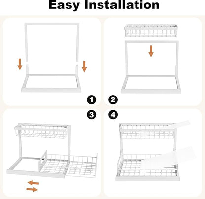 REALINN Under Sink Organizer, Pull Out Cabinet Organizer 2 Tier Slide Out Sink - Image 7