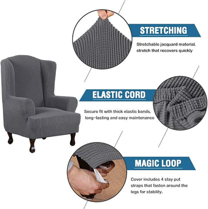 H.VERSAILTEX Wing Chair Slipcover Chair Covers - Image 3