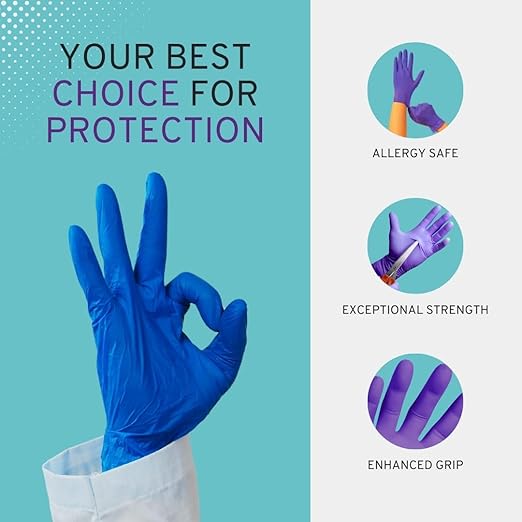 SafeWay Nitrile Gloves, 4000 Ct, 2X-Large, Powder-Free, Latex-Free, All-Purpose, Professional Disposable Gloves with Textured Fingertips for Medical Use, Food Prep, Cleaning, Tattoo & More