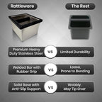 Rattleware Stainless Steel Knock Box - Ideal for Home, Cafe, Restaurant, Hotel, Office, or Commercial Establishment - Heavy Duty Knock Box Trusted By Baristas Worldwide (6" x 5.5" x 4")