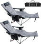 Reclining Camping Chair with Removable Footrest Lounge Chair with Headrest by POEPORE__LOOKGOODFEELGOOD